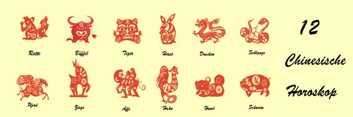 Chinesisches Horoskop, 12 Tierkreiszeichen in China