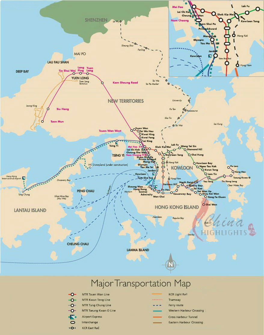 Hongkong Landkarte, Hong Kong Map,