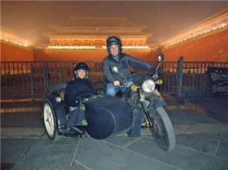 Motorrad mit Beiwagen in Beijing