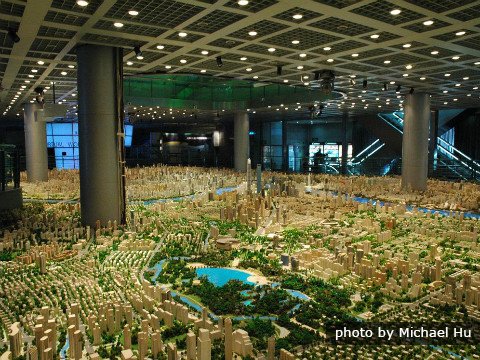 Shanghai Austellungshalle für Stadtplanung, wie Shanghai geplant wird.