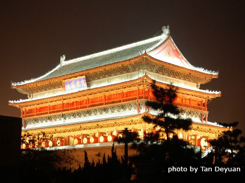 Der Trommelturm, im Westen der Xi'an Altstadt