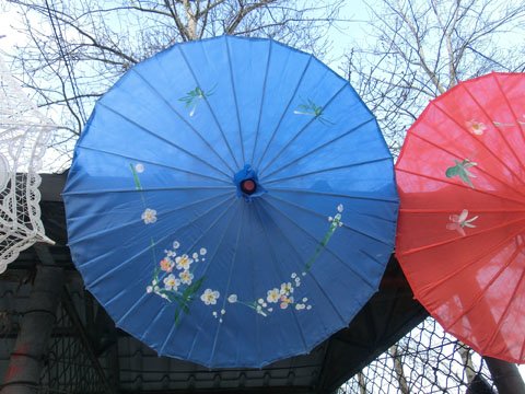 chinesischer Stil Bugou Regenschirm aus Bambus Öl-Papier Requisiten 