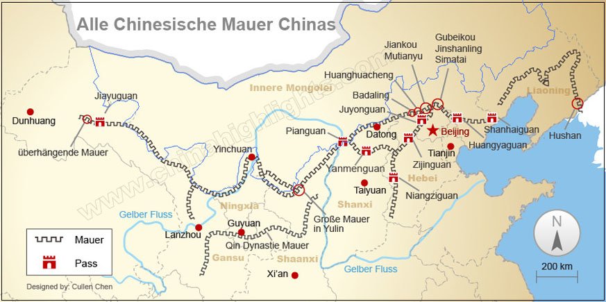 Chinesische Mauer Landkarte