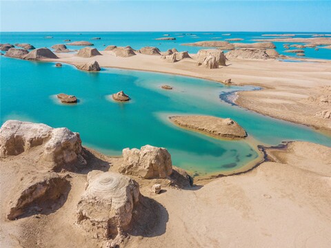 China dachaidan Wusute Yadan Geologischer Park/Yadan auf dem Wasser
