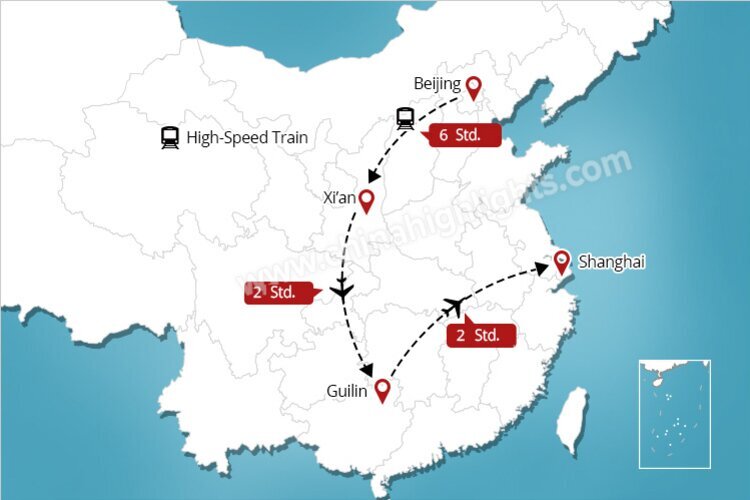 China Reiseroute 1 Woche