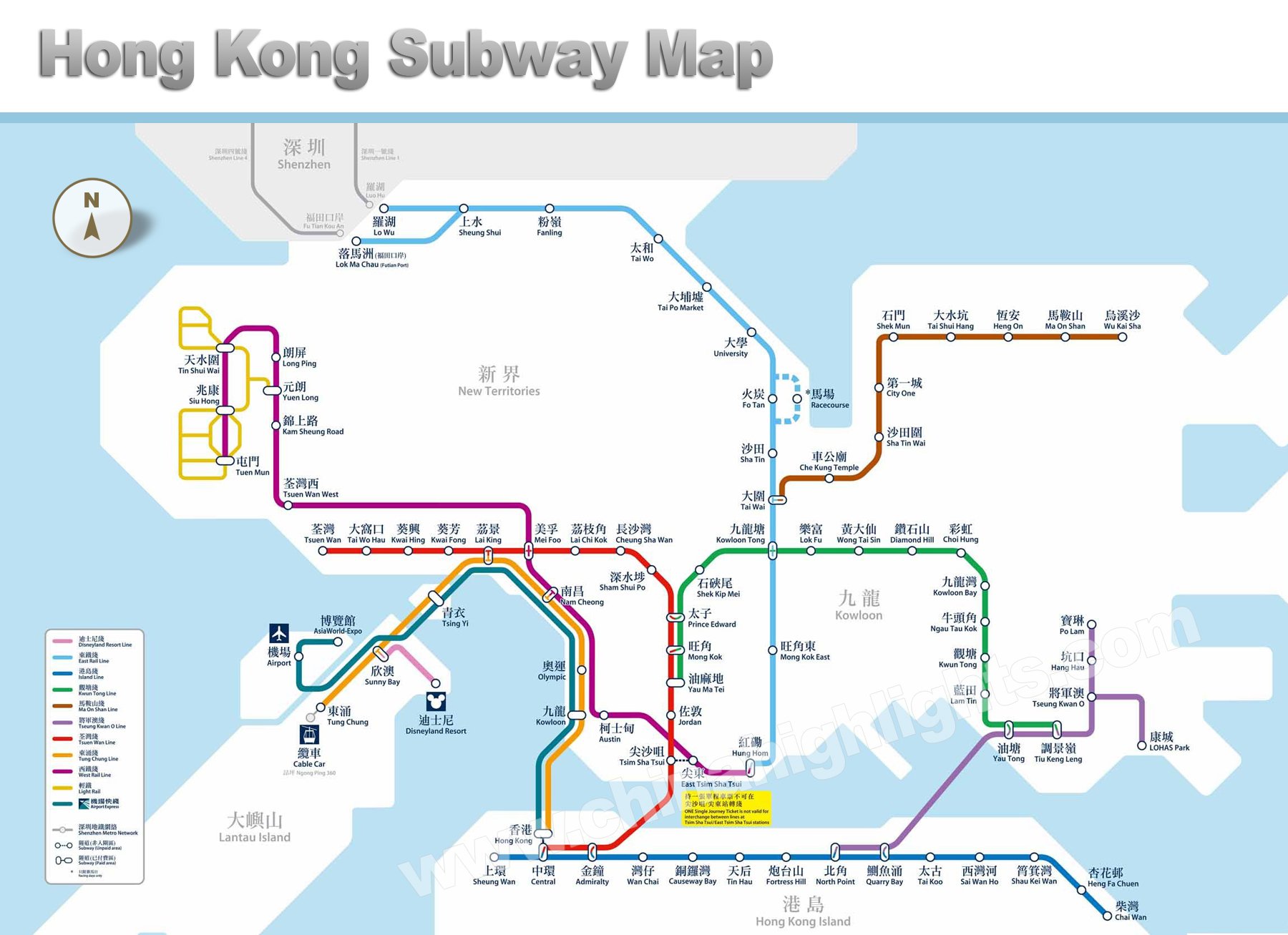 Hongkong Landkarte, Hong Kong Map,